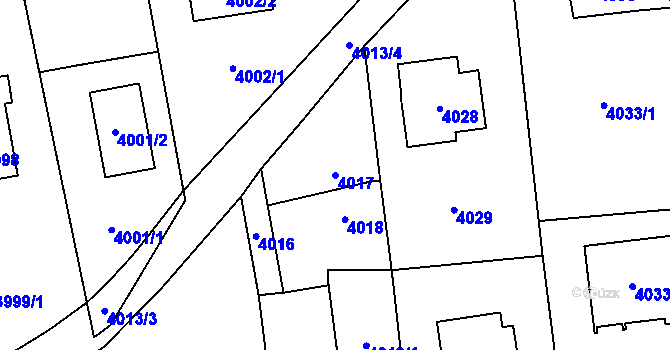 Parcela st. 4017 v KÚ Pustkovec, Katastrální mapa