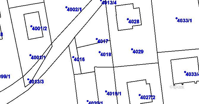 Parcela st. 4018 v KÚ Pustkovec, Katastrální mapa