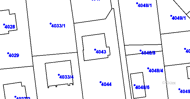 Parcela st. 4043 v KÚ Pustkovec, Katastrální mapa