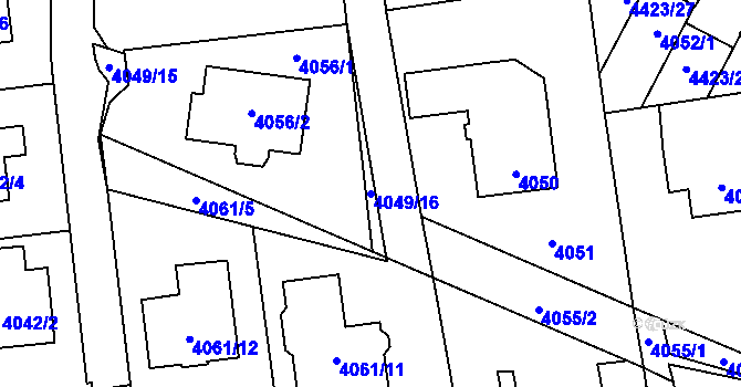 Parcela st. 4049/16 v KÚ Pustkovec, Katastrální mapa