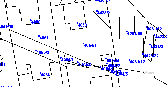 Parcela st. 4054/1 v KÚ Pustkovec, Katastrální mapa