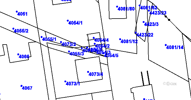 Parcela st. 4054/3 v KÚ Pustkovec, Katastrální mapa
