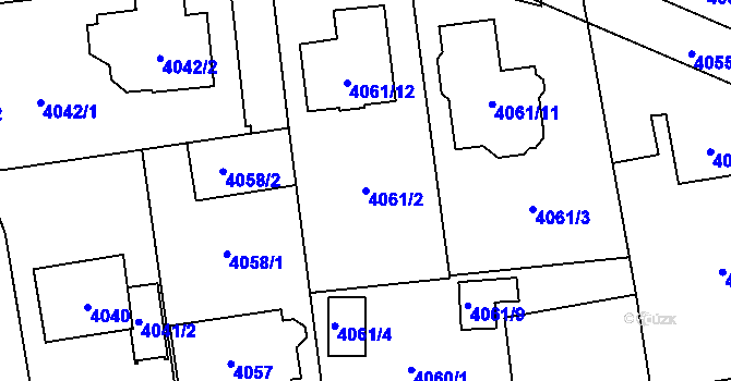 Parcela st. 4061/2 v KÚ Pustkovec, Katastrální mapa