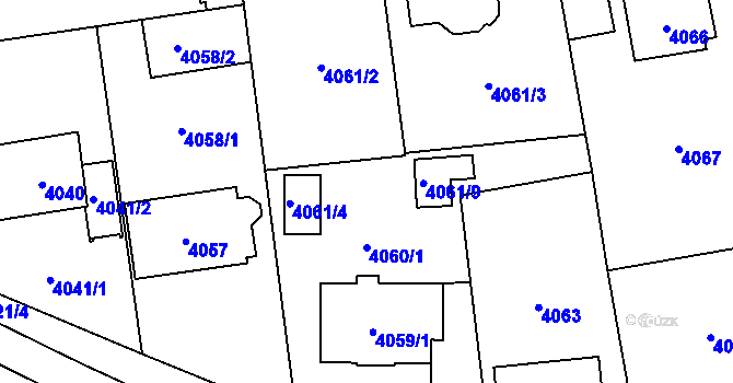 Parcela st. 4061/6 v KÚ Pustkovec, Katastrální mapa