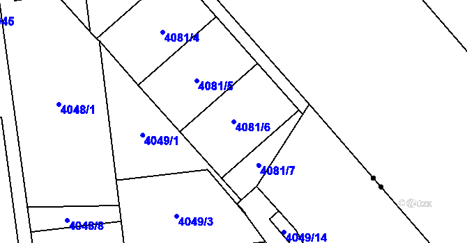 Parcela st. 4081/6 v KÚ Pustkovec, Katastrální mapa