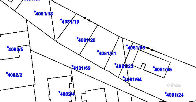 Parcela st. 4081/21 v KÚ Pustkovec, Katastrální mapa