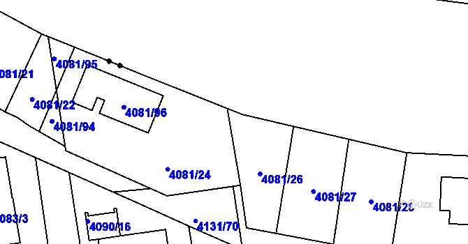 Parcela st. 4081/25 v KÚ Pustkovec, Katastrální mapa