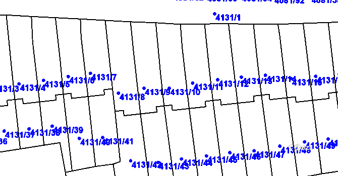 Parcela st. 4131/10 v KÚ Pustkovec, Katastrální mapa