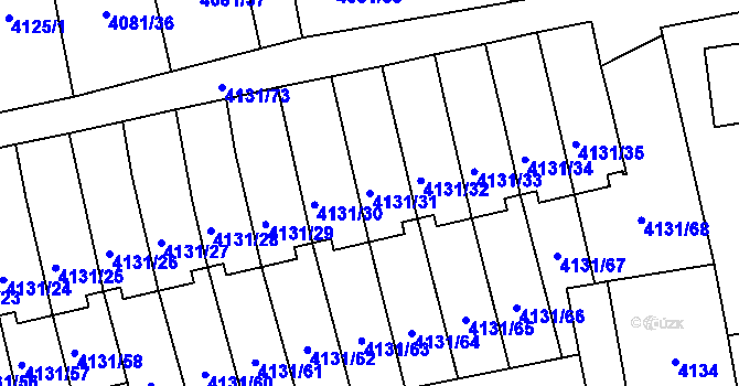 Parcela st. 4131/31 v KÚ Pustkovec, Katastrální mapa