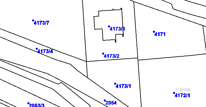 Parcela st. 4173/2 v KÚ Pustkovec, Katastrální mapa