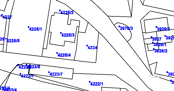 Parcela st. 4224 v KÚ Pustkovec, Katastrální mapa