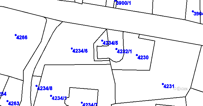 Parcela st. 4232/2 v KÚ Pustkovec, Katastrální mapa