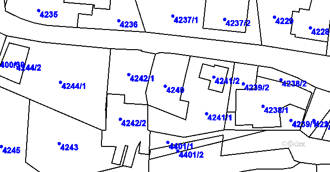 Parcela st. 4240 v KÚ Pustkovec, Katastrální mapa