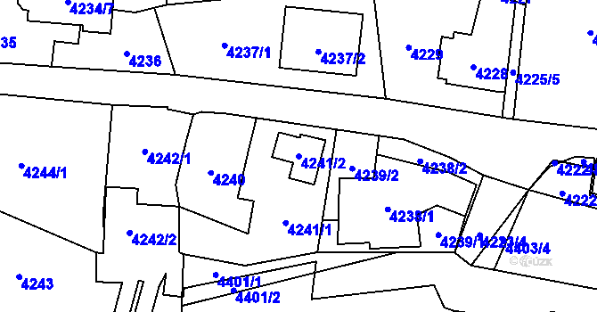 Parcela st. 4241/2 v KÚ Pustkovec, Katastrální mapa
