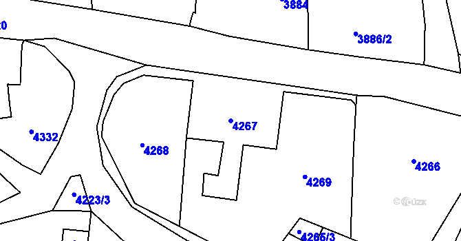 Parcela st. 4267 v KÚ Pustkovec, Katastrální mapa