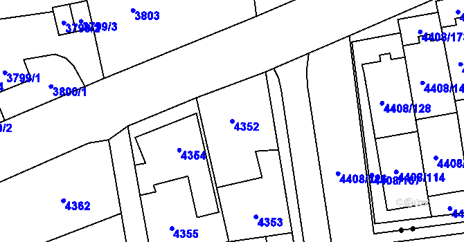 Parcela st. 4352 v KÚ Pustkovec, Katastrální mapa