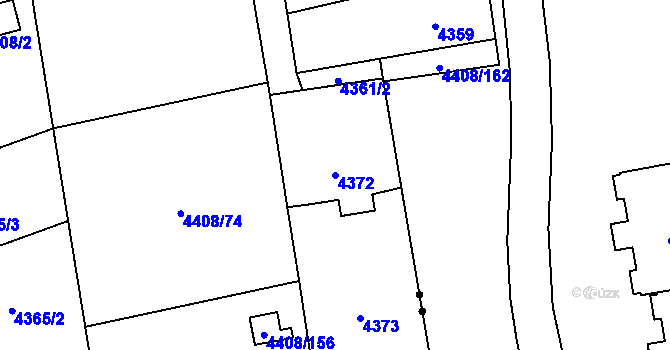 Parcela st. 4372 v KÚ Pustkovec, Katastrální mapa