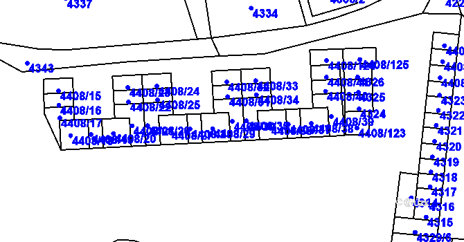 Parcela st. 4408/30 v KÚ Pustkovec, Katastrální mapa