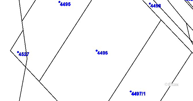 Parcela st. 4496 v KÚ Pustkovec, Katastrální mapa