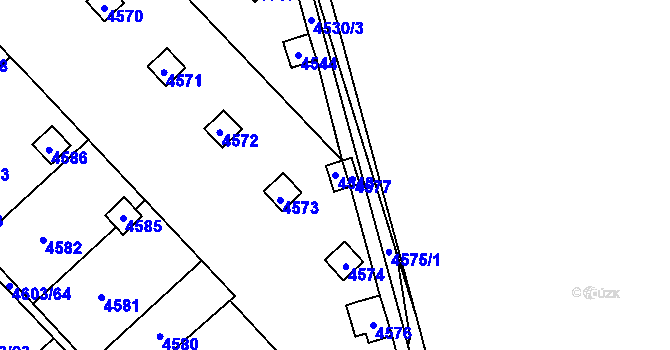 Parcela st. 4543 v KÚ Pustkovec, Katastrální mapa