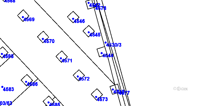 Parcela st. 4544 v KÚ Pustkovec, Katastrální mapa