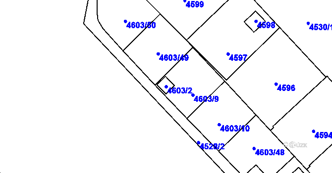 Parcela st. 4603/2 v KÚ Pustkovec, Katastrální mapa