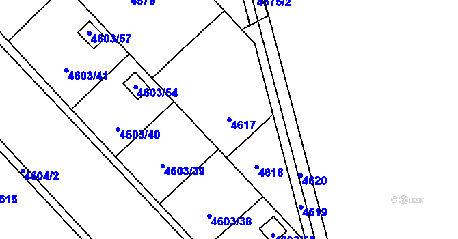 Parcela st. 4617 v KÚ Pustkovec, Katastrální mapa