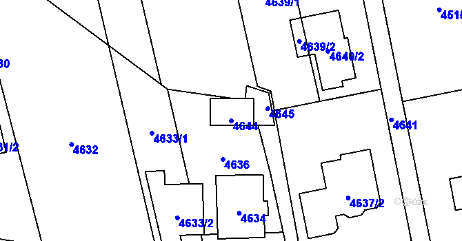 Parcela st. 4644 v KÚ Pustkovec, Katastrální mapa