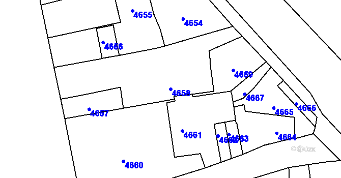 Parcela st. 4658 v KÚ Pustkovec, Katastrální mapa
