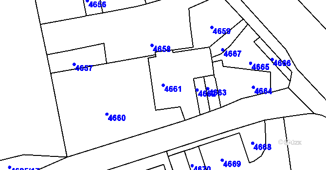 Parcela st. 4661 v KÚ Pustkovec, Katastrální mapa