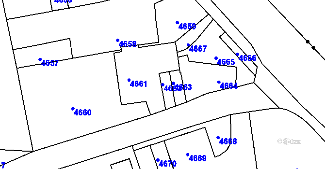 Parcela st. 4662 v KÚ Pustkovec, Katastrální mapa