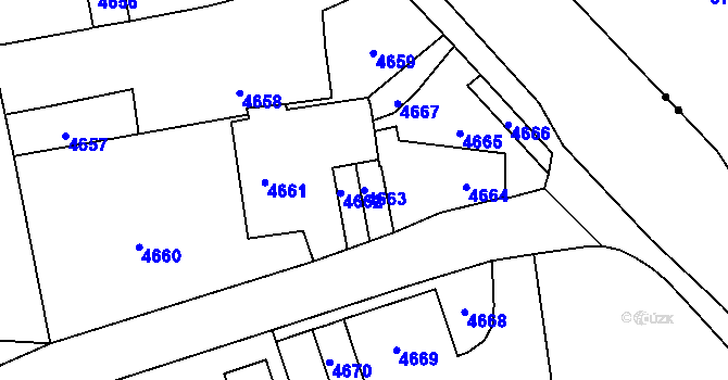 Parcela st. 4663 v KÚ Pustkovec, Katastrální mapa