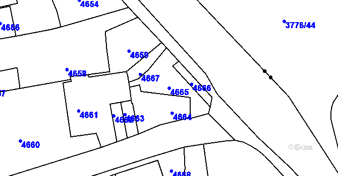 Parcela st. 4665 v KÚ Pustkovec, Katastrální mapa