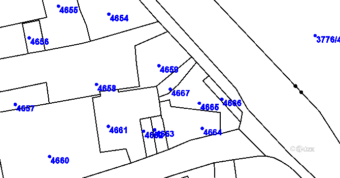 Parcela st. 4667 v KÚ Pustkovec, Katastrální mapa