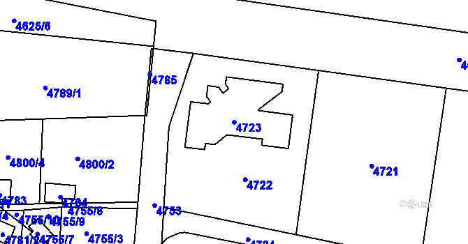 Parcela st. 4723 v KÚ Pustkovec, Katastrální mapa