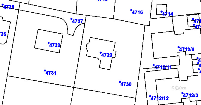Parcela st. 4729 v KÚ Pustkovec, Katastrální mapa