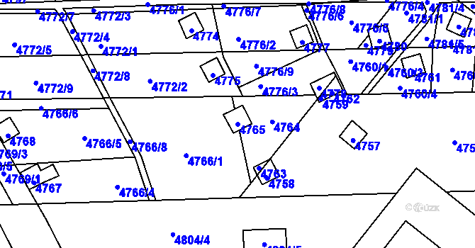 Parcela st. 4765 v KÚ Pustkovec, Katastrální mapa