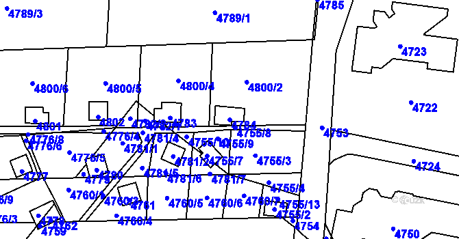 Parcela st. 4784 v KÚ Pustkovec, Katastrální mapa