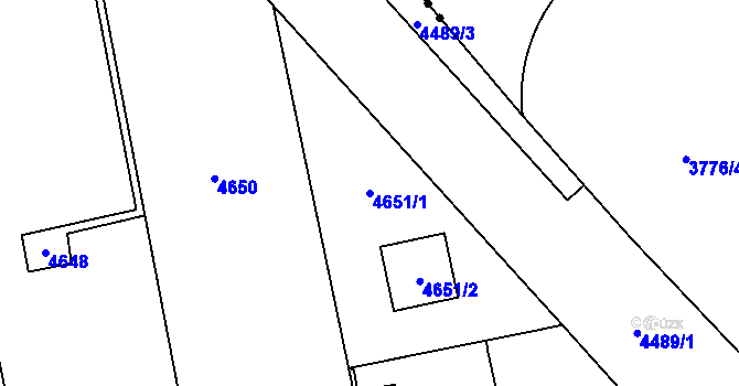 Parcela st. 4651/1 v KÚ Pustkovec, Katastrální mapa