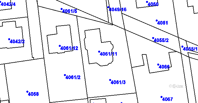 Parcela st. 4061/11 v KÚ Pustkovec, Katastrální mapa