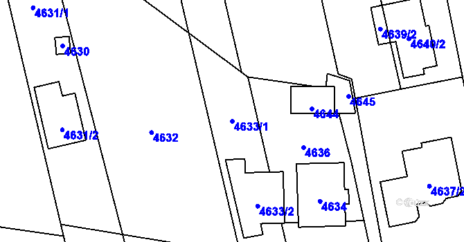 Parcela st. 4633/1 v KÚ Pustkovec, Katastrální mapa