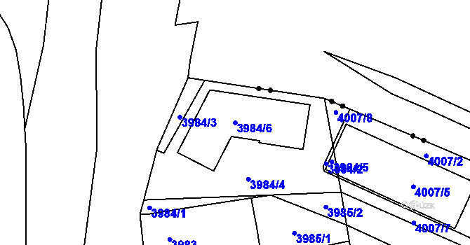 Parcela st. 3984/6 v KÚ Pustkovec, Katastrální mapa