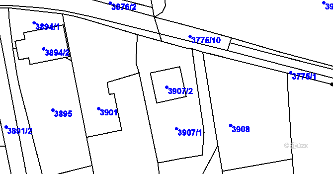 Parcela st. 3907/2 v KÚ Pustkovec, Katastrální mapa