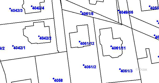 Parcela st. 4061/12 v KÚ Pustkovec, Katastrální mapa