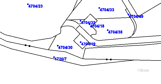 Parcela st. 4704/19 v KÚ Pustkovec, Katastrální mapa