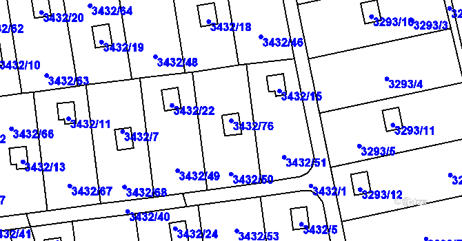 Parcela st. 3432/76 v KÚ Martinov ve Slezsku, Katastrální mapa