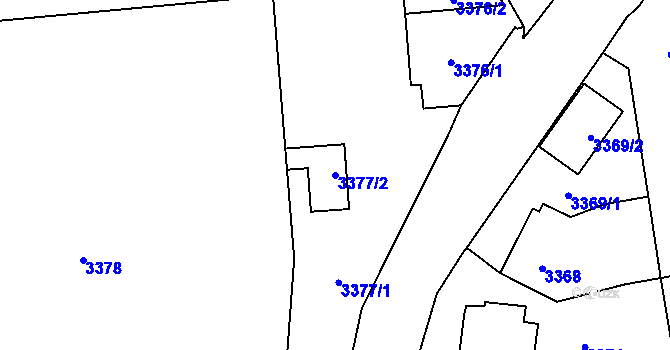 Parcela st. 3377/2 v KÚ Martinov ve Slezsku, Katastrální mapa