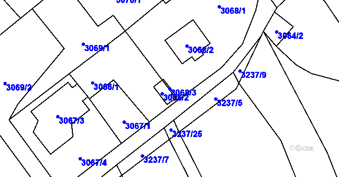 Parcela st. 3068/3 v KÚ Martinov ve Slezsku, Katastrální mapa