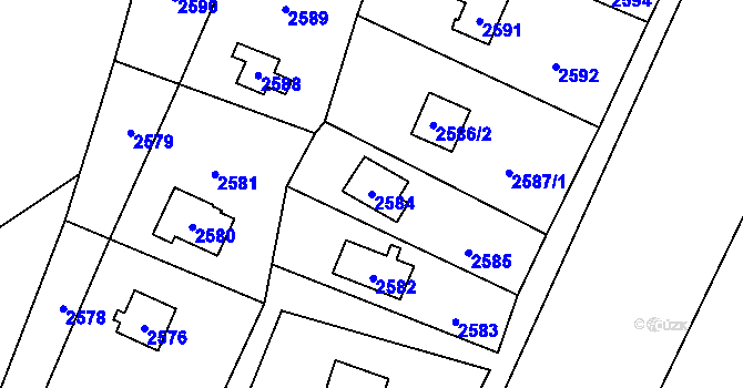 Parcela st. 2584 v KÚ Martinov ve Slezsku, Katastrální mapa