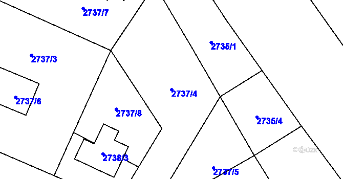 Parcela st. 2737/4 v KÚ Martinov ve Slezsku, Katastrální mapa
